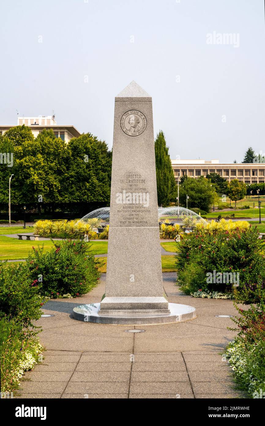 Un monumento in ricordo degli eroi di Olympia, Washington Foto Stock