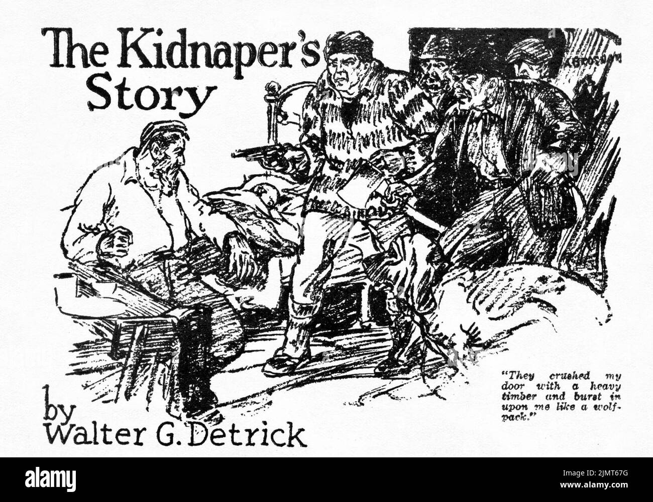 The Kidnaper's Story, di Walter G. Detrick. Illustrazione di Andrew Brosnatch da bizzarri Tales, febbraio 1926 Foto Stock