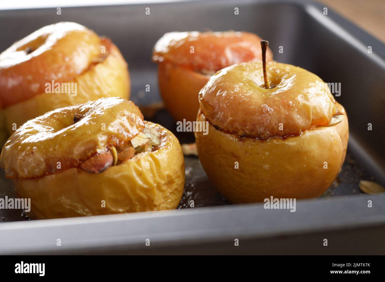 Mele al forno Foto Stock