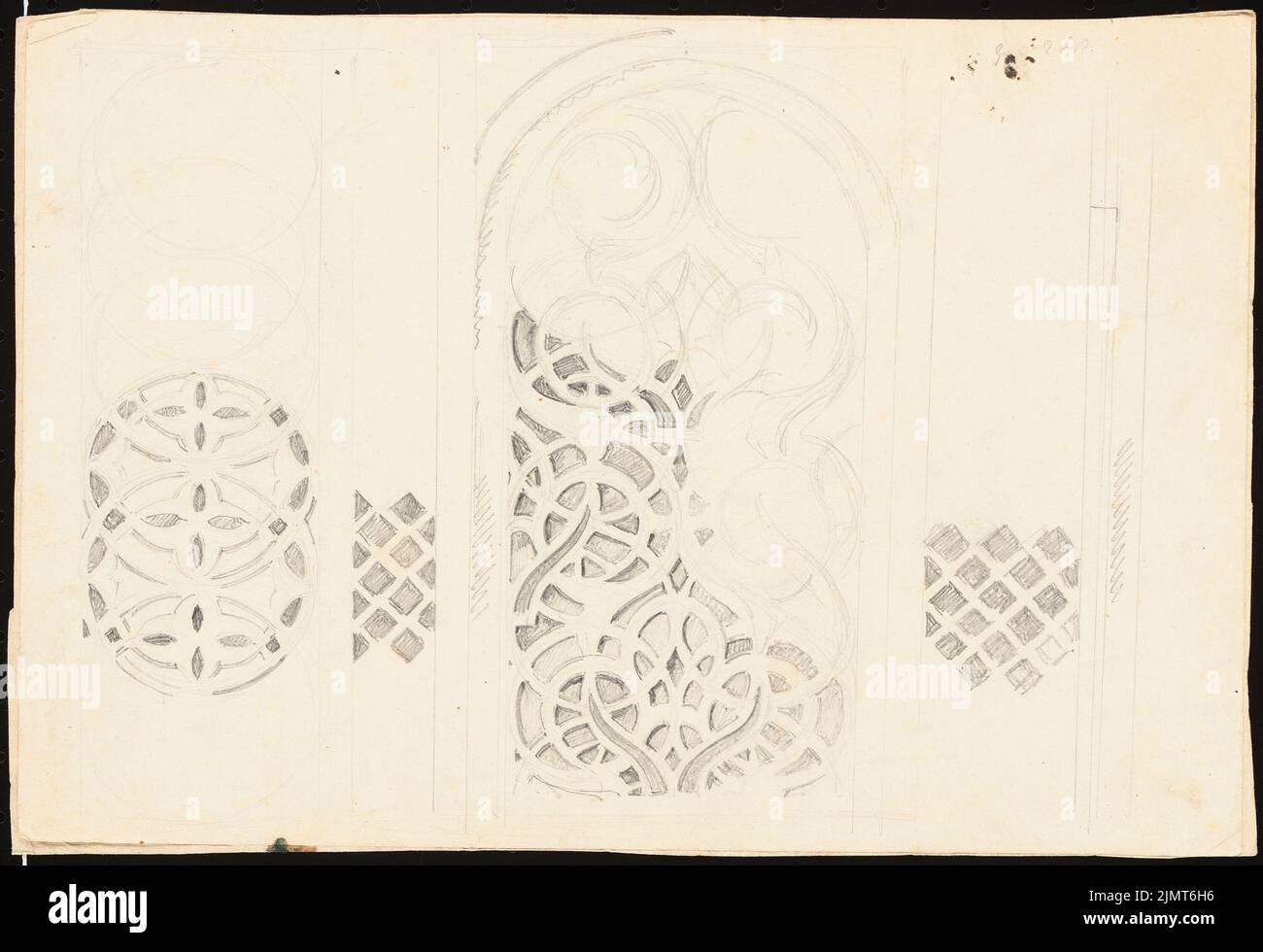 Diebitsch Carl von (1819-1869), ornamento (senza data): Dettagli. Matita su cartone, 20,1 x 29,3 cm (compresi i bordi di scansione) Diebitsch Carl von (1819-1869): Ornamentik Foto Stock