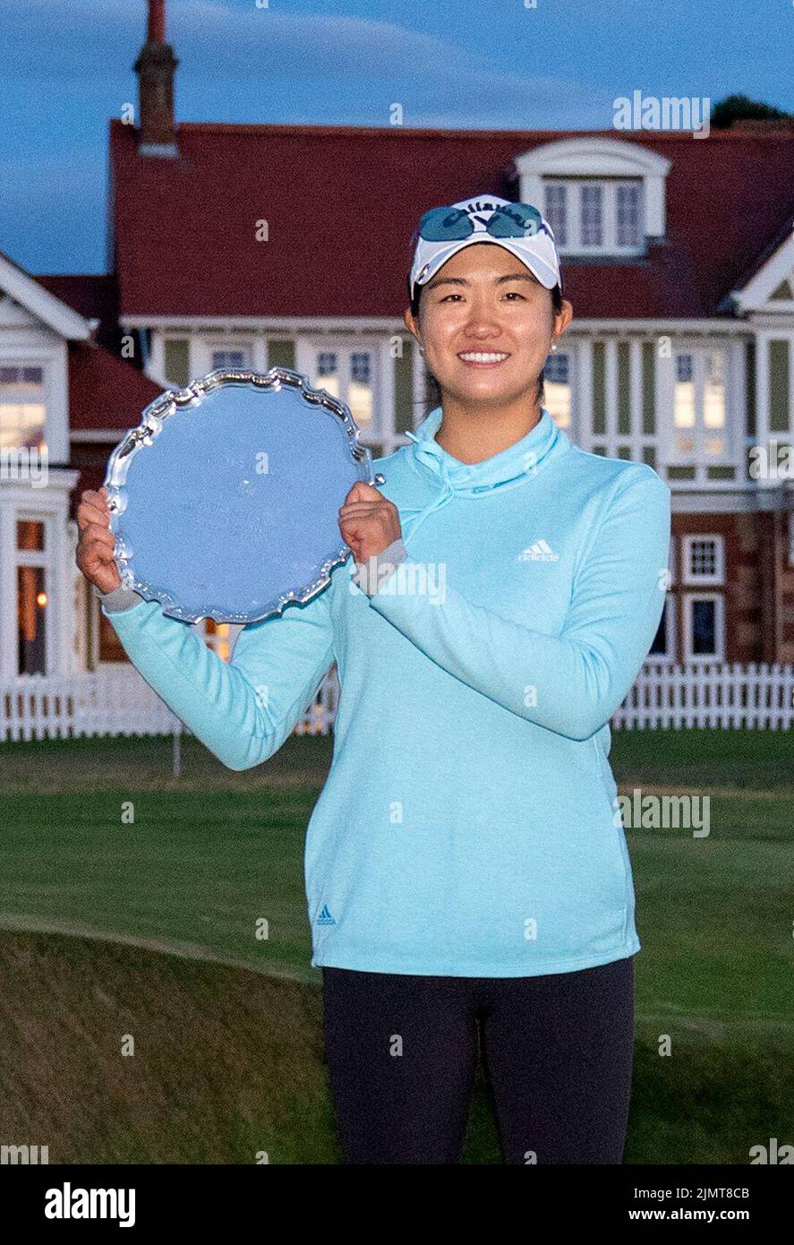 Il vincitore della medaglia d'argento Rose Zhang degli Stati Uniti all'AIG Women's Open di Muirfield a Gullane, Scozia. Data foto: Domenica 7 agosto 2022. Foto Stock