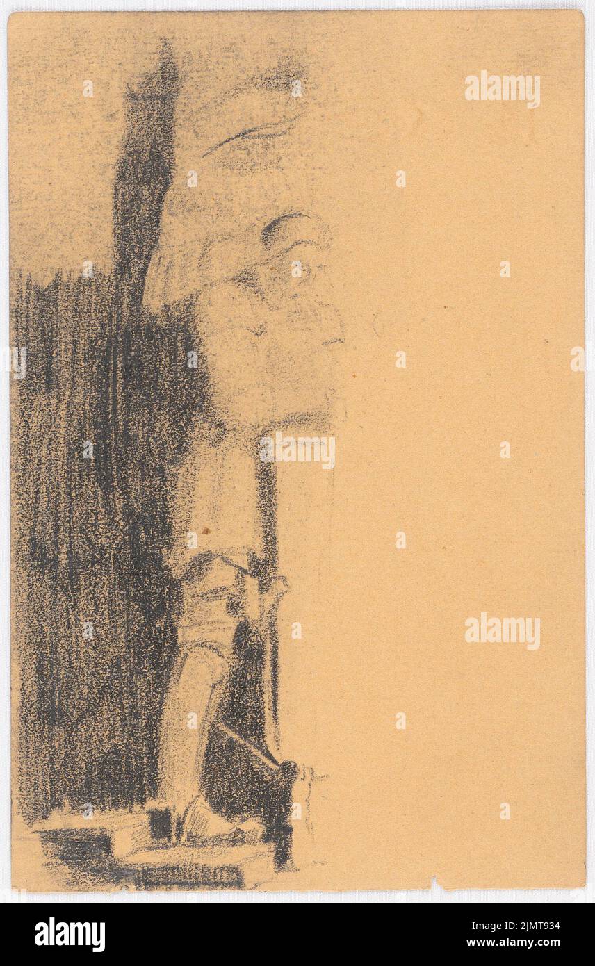 Wolkenstein San Micheli (1873-1910), personaggio cavaliere (senza dat.): Schizzo da sci di un cavaliere che sostiene qualcosa (spada?). Matita su carta, 19,3 x 12,7 cm (compresi i bordi di scansione) Wolkenstein San Micheli (1873-1910): Ritterfigur Foto Stock