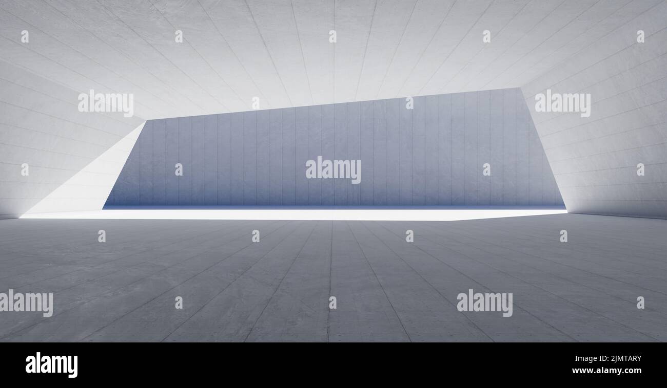 3D interni minimalisti in cemento Foto Stock
