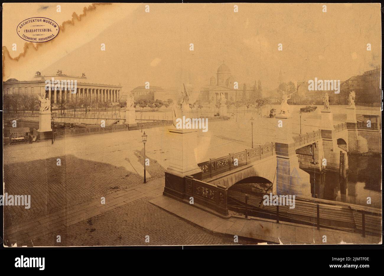 Statz Vincent (1819-1898), Cattedrale di Berlino (1868): Vista sulla piazza con una vecchia cattedrale. Colorato su carta, su cartone, 26,3 x 40,5 cm (compresi i bordi di scansione) Statz Vincent (1819-1898): Berliner Dom Foto Stock