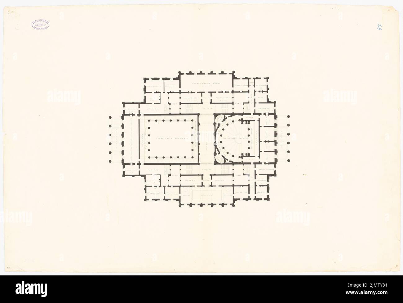 Wentzel Emil, parlamento a Sydney (1859): Pianta og. Inchiostro su cartone, 71 x 103,9 cm (inclusi i bordi di scansione) Wentzel Emil : Parlament, Sydney Foto Stock