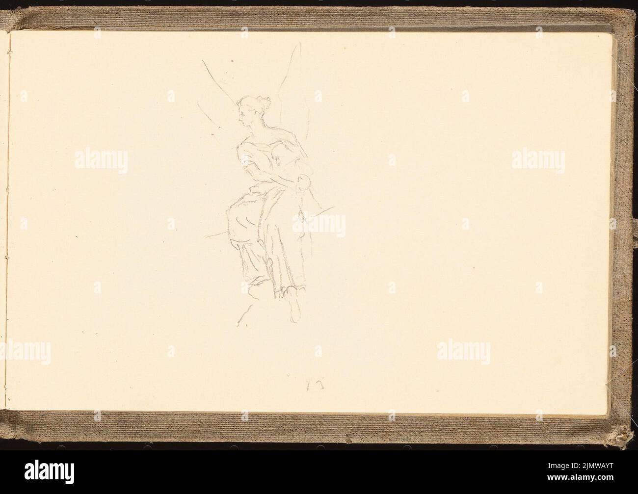 Michel Paul sen. (1877-1938), schizzbook (circa 1900): figura dell'angelo. Matita su carta, 12,5 x 17,7 cm (compresi i bordi di scansione) Michel Paul sen. (1877-1938): Skizzenbuch Foto Stock