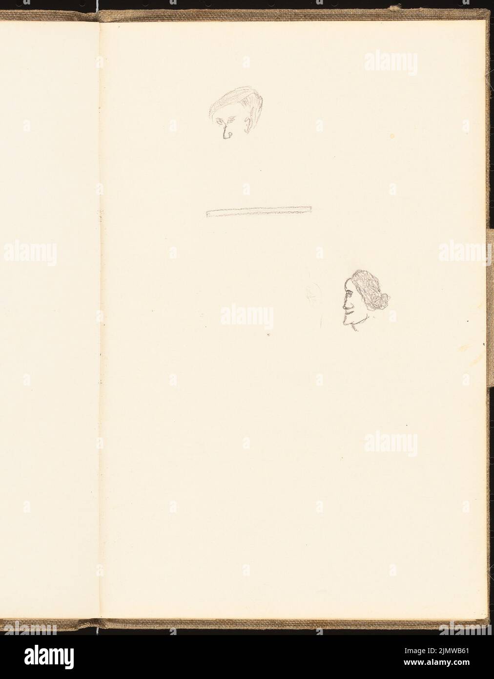 Michel Paul sen. (1877-1938), schizzbook. 1901 (1901): Teste di caricatura. Matita su carta, 24,2 x 18,9 cm (compresi i bordi di scansione) Michel Paul sen. (1877-1938): Skizzenbuch. 1901 Foto Stock