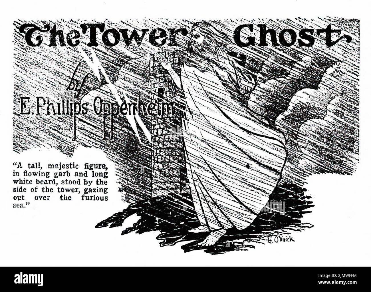 The Tower Ghost, di E. Phillips Oppenheim. Illustrazione di G. O. Olinick da bizzarri Tales, settembre 1926 Foto Stock