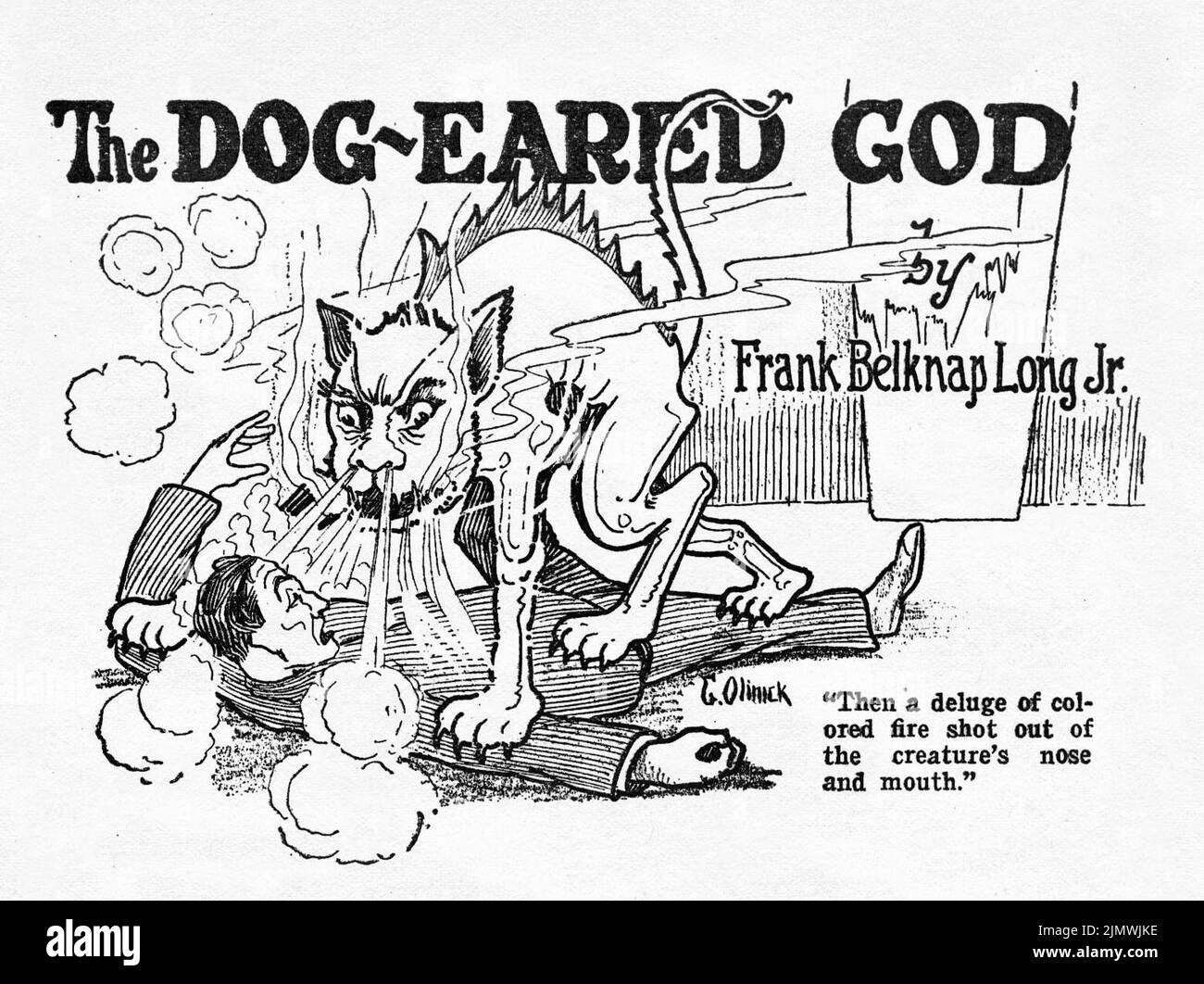 The Dog-eased God, di Frank Belknap Long, Jr. Illustrazione di G. O. Olinick da bizzarri Tales, novembre 1926 Foto Stock