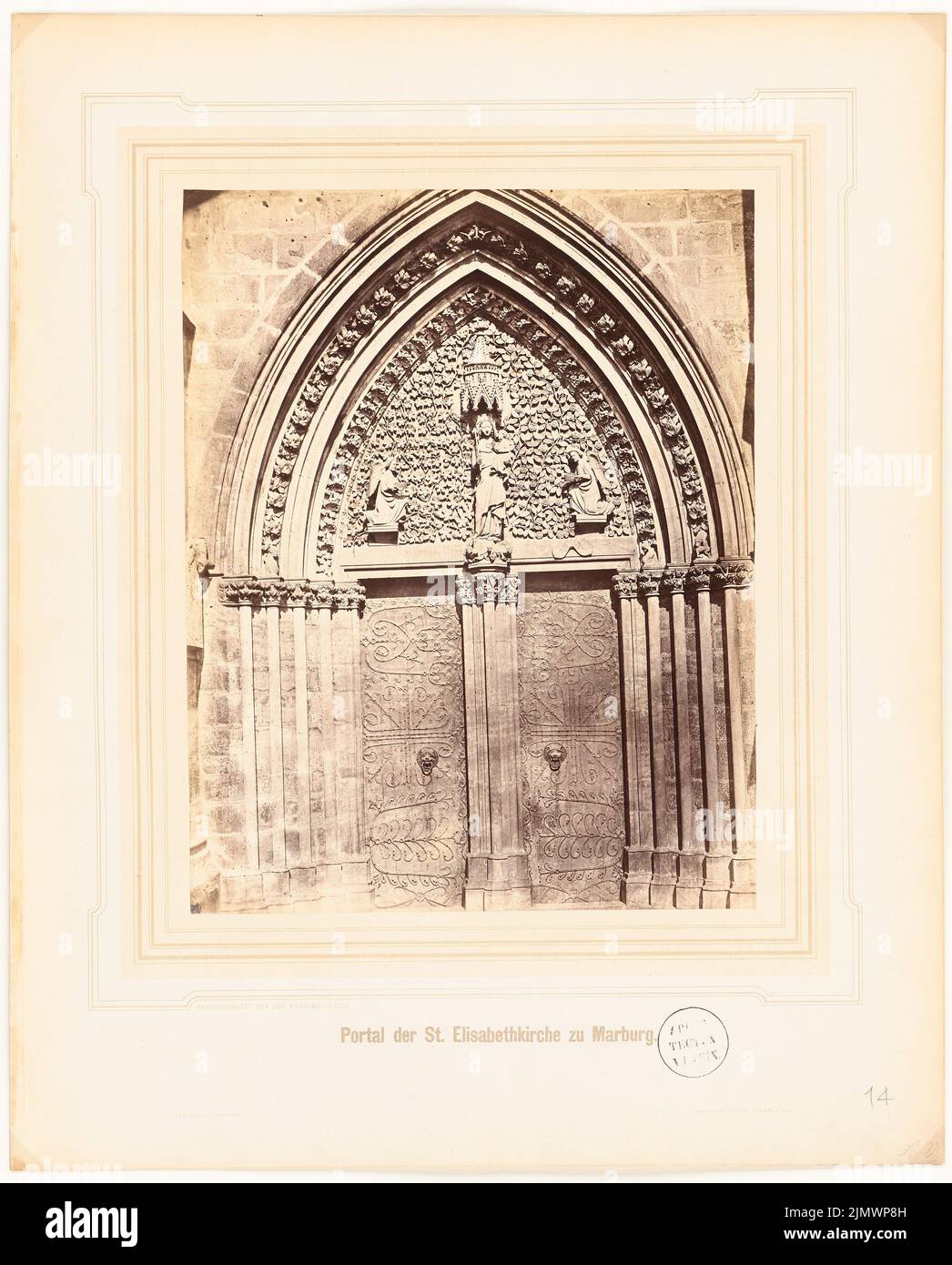 Nöhring Johannes (1834-1913), fotografie dei monumenti medievali della Germania (senza data): Vista. Foto su cartone, 55,7 x 44,8 cm (compresi i bordi di scansione) N. : Elisabethkirche, Marburg Foto Stock