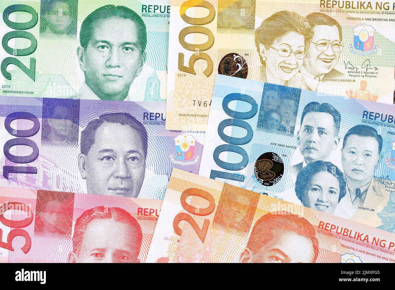 Philippine peso, uno sfondo Foto Stock