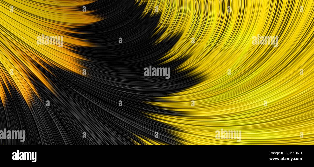 Giallo Swirl Psicedelico frattale astratto sfondo Foto Stock