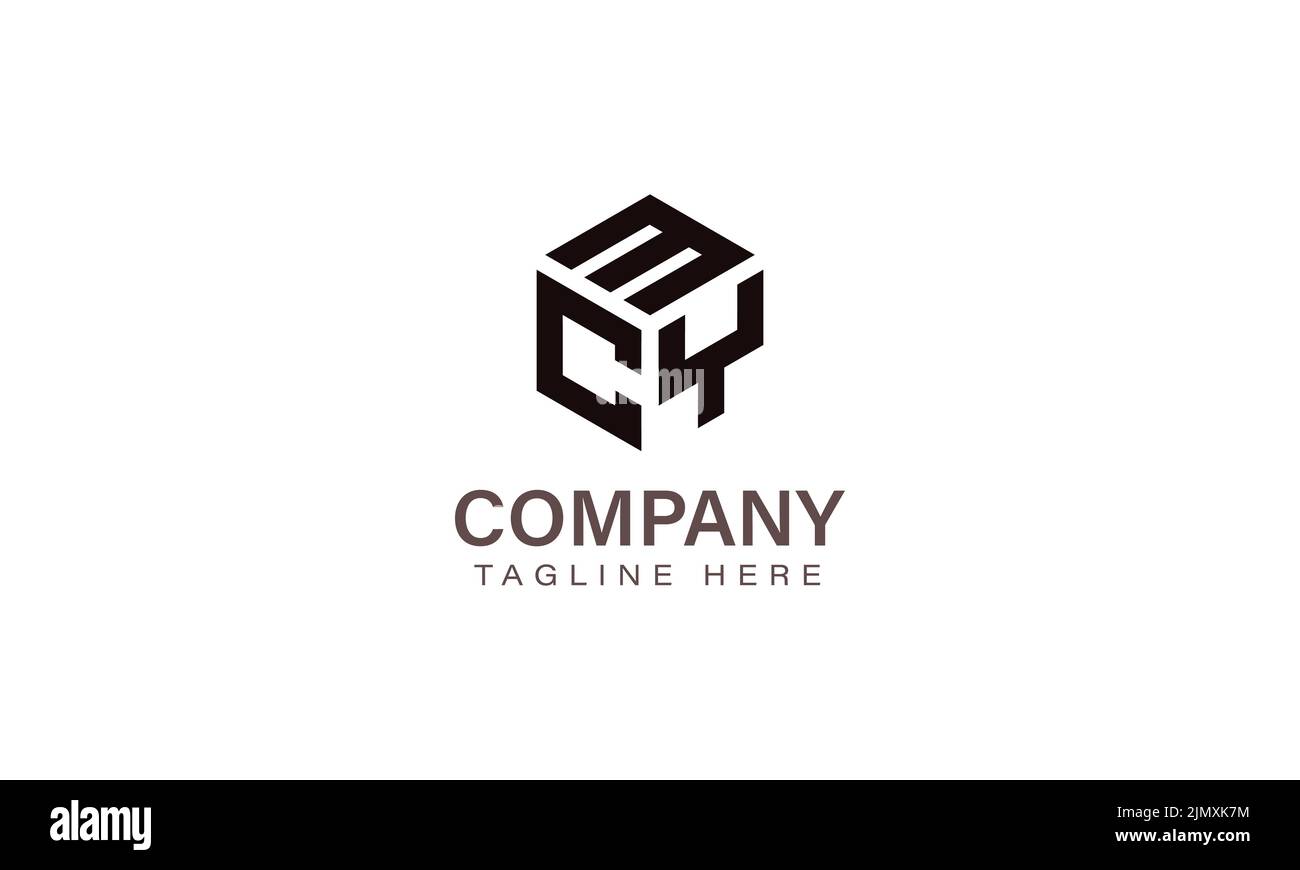 Logo MCY lettera, Logo a tre lettere, modello di icona vettoriale forma esagonale M C Y Illustrazione Vettoriale