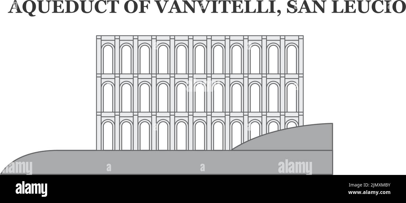 Italia, San Leucio skyline isolato vettore illustrazione, icone Illustrazione Vettoriale