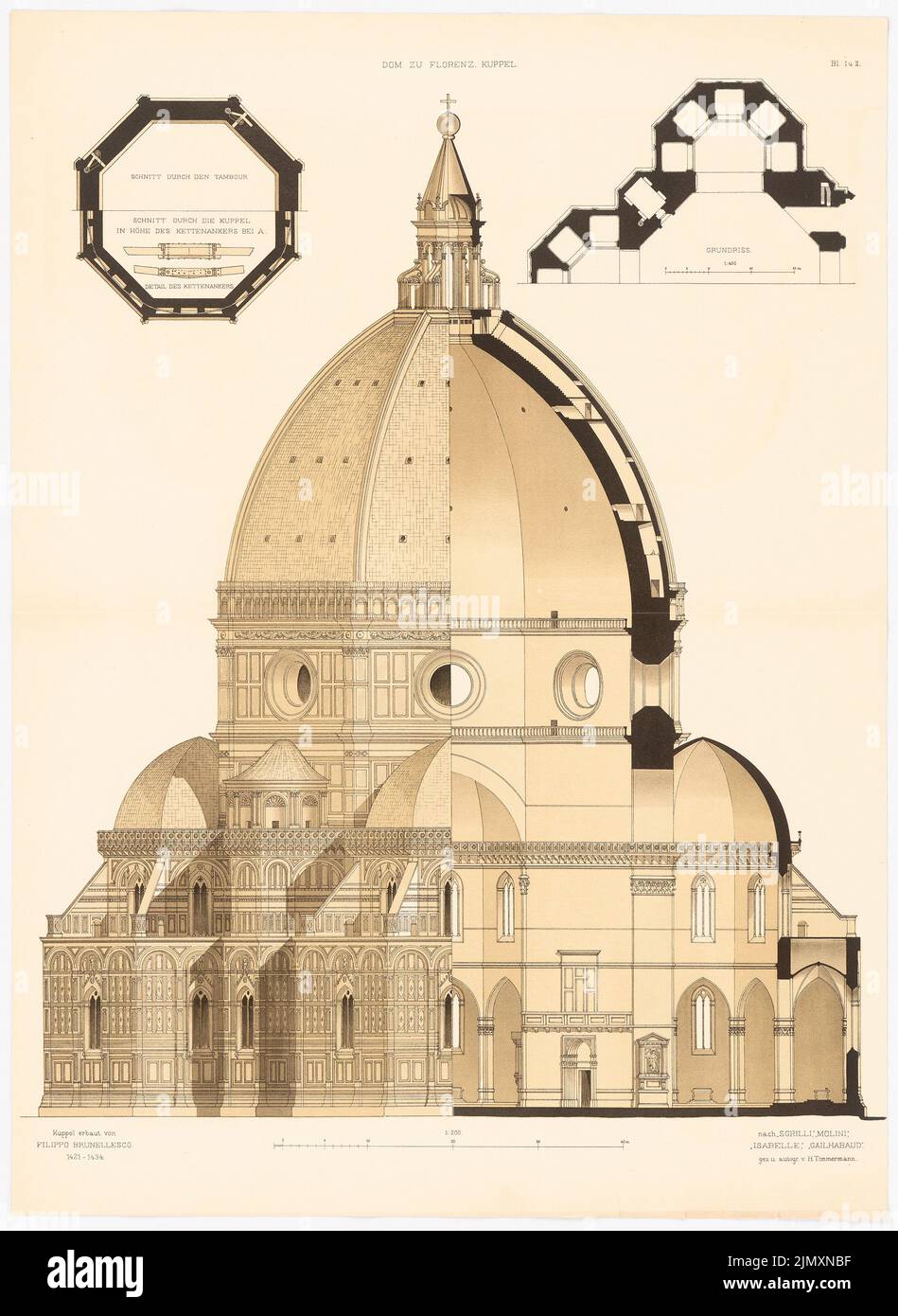 N.N., Cattedrale di Firenze. (Da: Architectural art d.. Renaissance in Italia e Spagna, ed. Pressione sulla carta, 71,8 x 52,4 cm (inclusi i bordi di scansione) Foto Stock