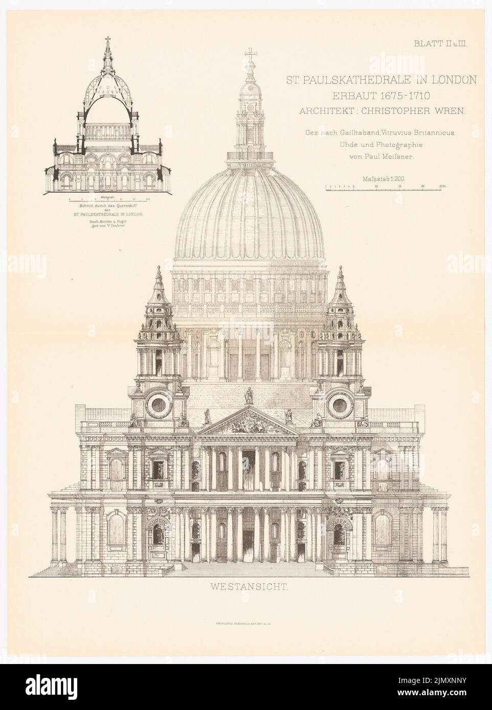 N.N., Cattedrale di St. Paul a Londra. (Da: Architecture d.. Renaissance in England, ed. Stampa su carta, 72,3 x 53,5 cm (inclusi i bordi di scansione) Foto Stock