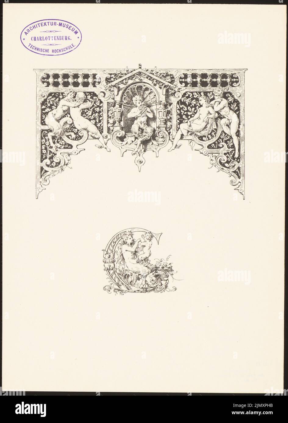 Schick Carl, decorazioni a pressione per la rivista arte e commercio, 1880-1882 (1880-1882): Visualizza ornamento. Pressione sulla carta, 29 x 21,1 cm (inclusi i bordi di scansione) Foto Stock