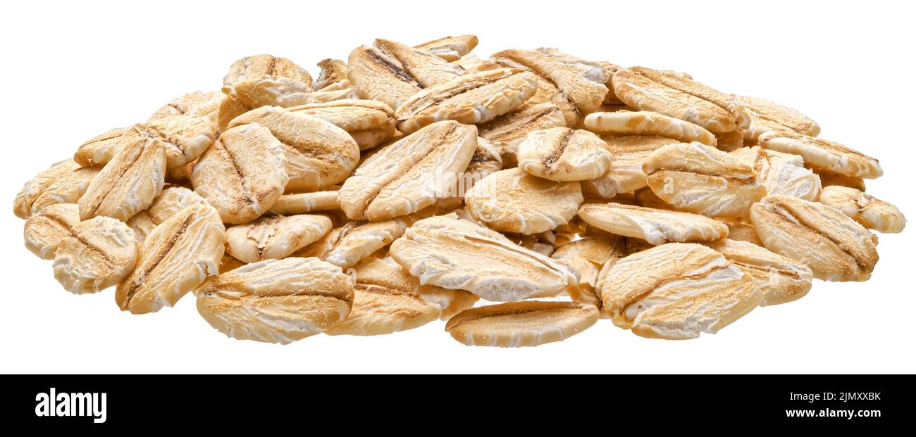 Fiocchi OAT isolati su bianco, vista dall'alto, profondità di campo completa Foto Stock