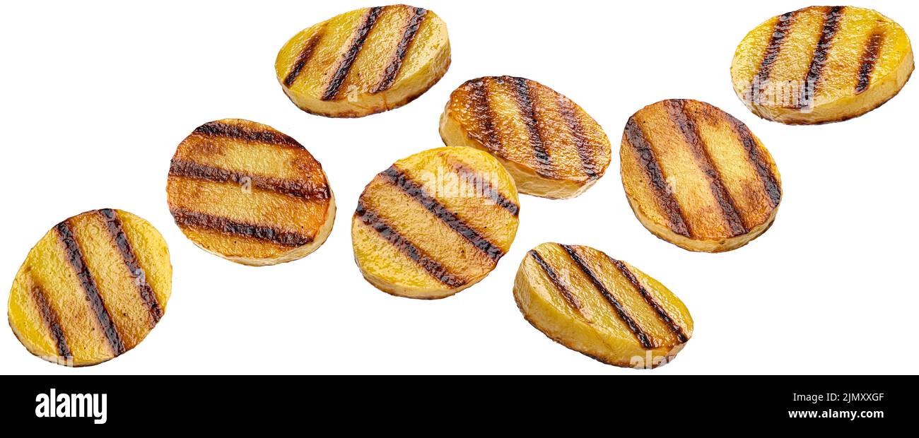 Patate grigliate isolate su sfondo bianco Foto Stock