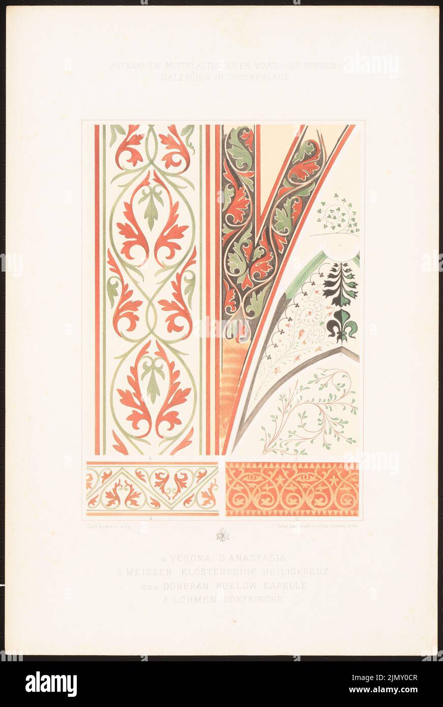 Andreae Carl, S. Anastasia, Verona. Rovine di latte Heiligenkreuz, Meißen. (Da: Consumando pittori di medio-formato della parete e del soffitto. In Germania, ed Richard Borrmann, (1897-1897): Dettagli delle viste interne, tra cui Bülow-Kapelle, Bad Doberan. Dorfkirche, Lohmen. X 32,8 cm (inclusi i bordi di scansione) Foto Stock