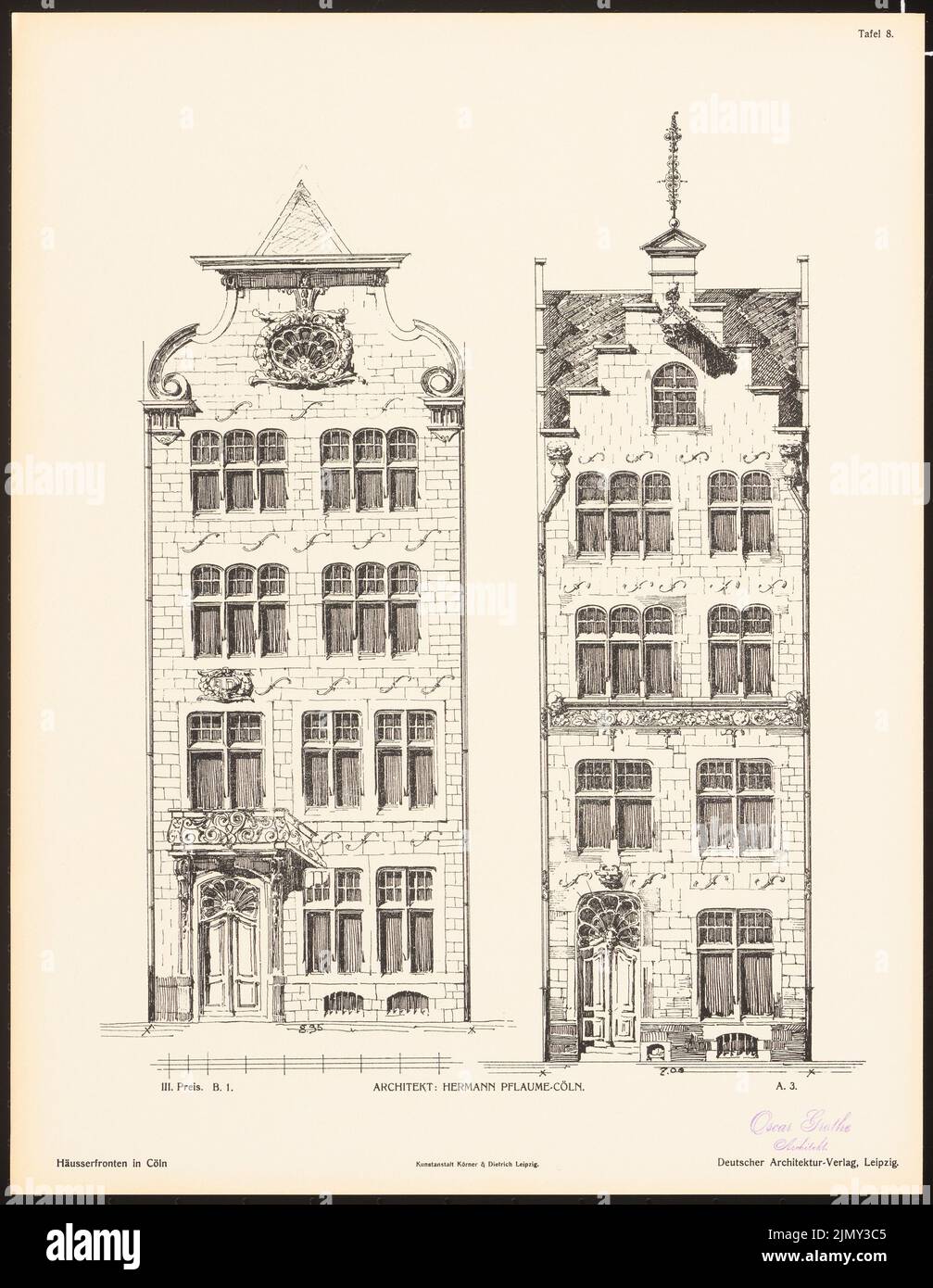 Pflaum Hermann (1830-1901), modelli di ruolo per facciate di case sulla Rheinuferstrasse a Colonia. Il risultato d.. Concorrenza, pubblicizzato d.. Città di Colonia, edit. v. Richard Landé, le (1901-1901): Views. Pressione sulla carta, 43,3 x 33,5 cm (inclusi i bordi di scansione) Foto Stock Pflaum Hermann (1830-1901), modelli di ruolo per facciate di case sulla Rheinuferstrasse a Colonia. Il risultato d.. Concorrenza, pubblicizzato d.. Città di Colonia, edit. v. Richard Landé, le (1901-1901): Views. Pressione sulla carta, 43,3 x 33,5 cm (inclusi i bordi di scansione) Foto Stock