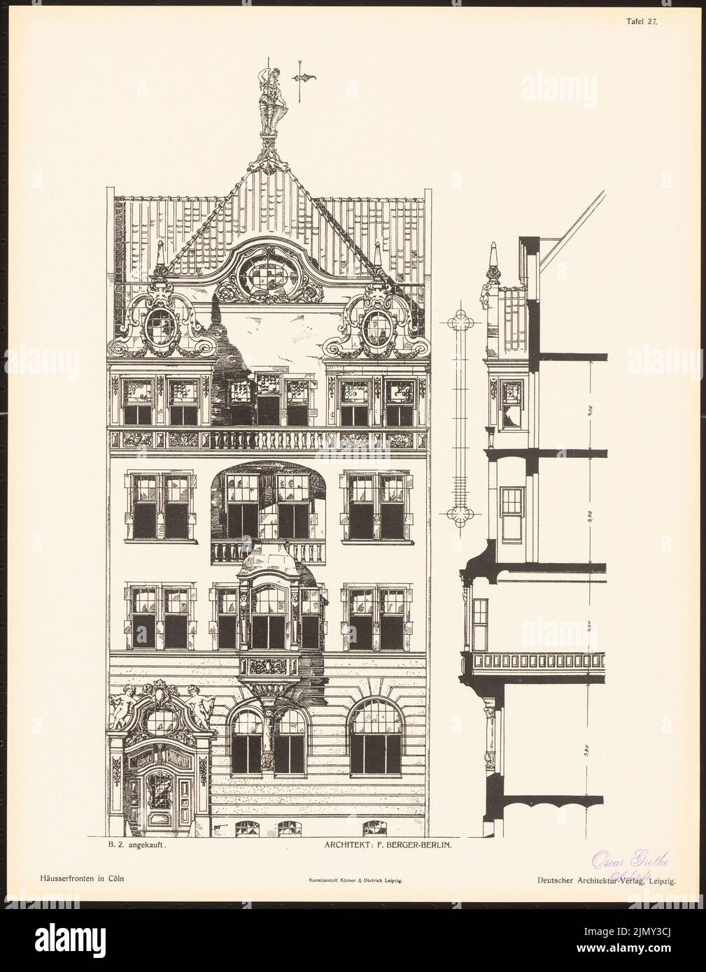 Berger Friderich, modelli di ruolo per i fronti delle case sul Rheinuferstraße a Colonia. Il risultato d.. Concorrenza, pubblicizzato d.. Città di Colonia, edit. v. Richard Landé, le (1901-1901): Vista, sezione trasversale. Pressione sulla carta, 43,1 x 33,4 cm (inclusi i bordi di scansione) Foto Stock Berger Friderich, modelli di ruolo per i fronti delle case sul Rheinuferstraße a Colonia. Il risultato d.. Concorrenza, pubblicizzato d.. Città di Colonia, edit. v. Richard Landé, le (1901-1901): Vista, sezione trasversale. Pressione sulla carta, 43,1 x 33,4 cm (inclusi i bordi di scansione) Foto Stock