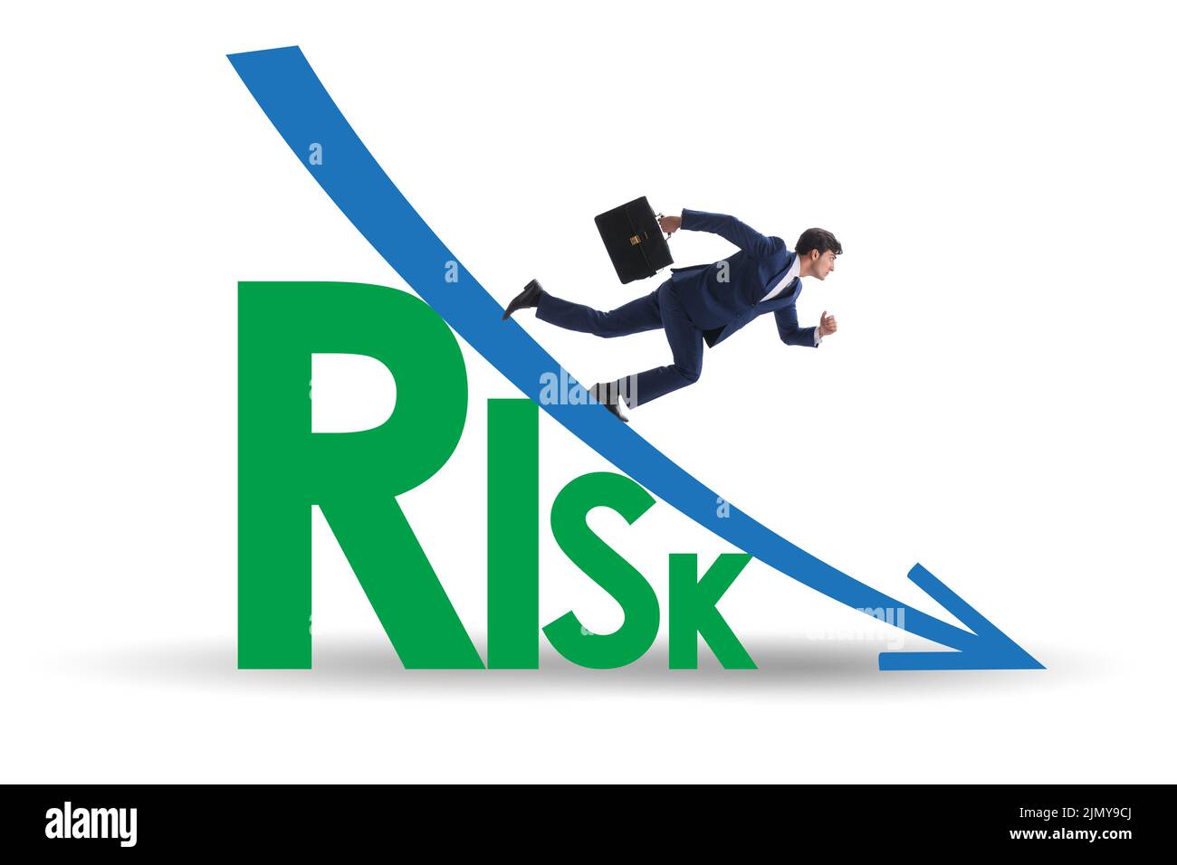 Riduzione dei rischi e riduzione dei rischi con l'uomo d'affari Foto Stock