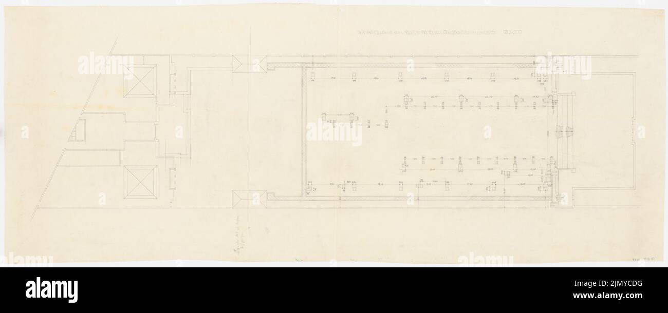 Böhmer Franz (1907-1943), appartamento ufficiale del ministro degli Esteri del Reich Joachim von Ribbentrop a Berlino-Mitte (1941-1941): Parte del giardino: Pianta. Matita su trasparente, 58,6 x 146,3 cm (inclusi i bordi di scansione) Foto Stock