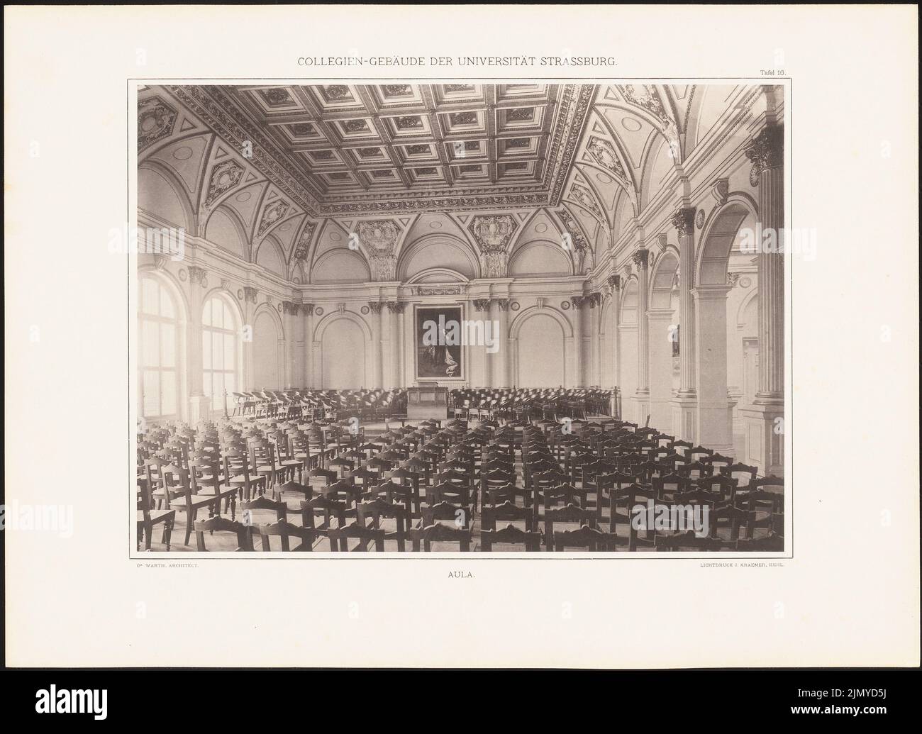 Warth otto (1845-1918), edificio universitario dell'Università Kaiser-Wilhelm a Strasburgo (senza dat.): Vista interna Aula. Leggera pressione sulla carta, 37,4 x 51,4 cm (inclusi i bordi di scansione) Foto Stock