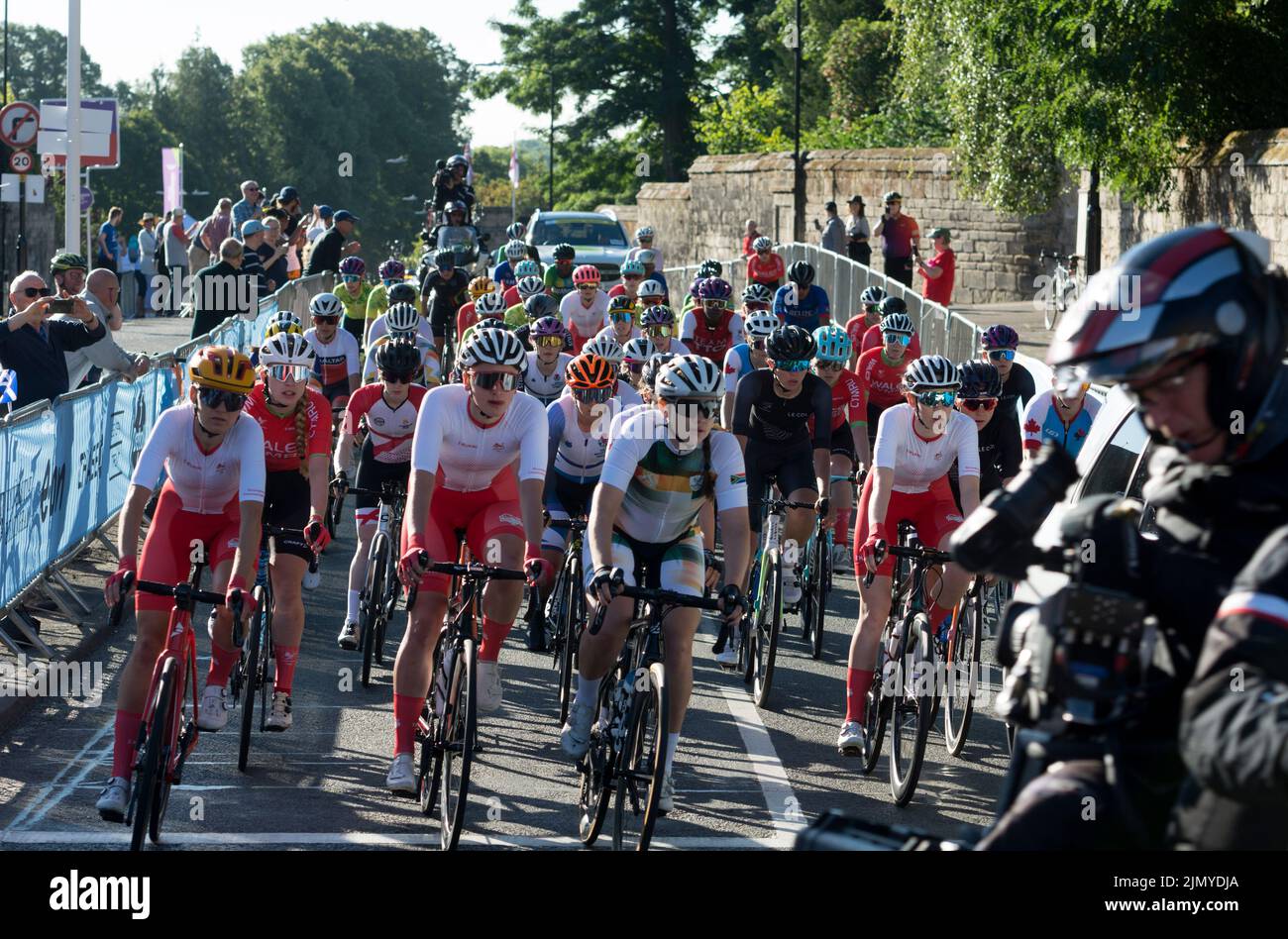 La gara ciclistica femminile del Commonwealth Games del 2022, Warwick, Regno Unito Foto Stock