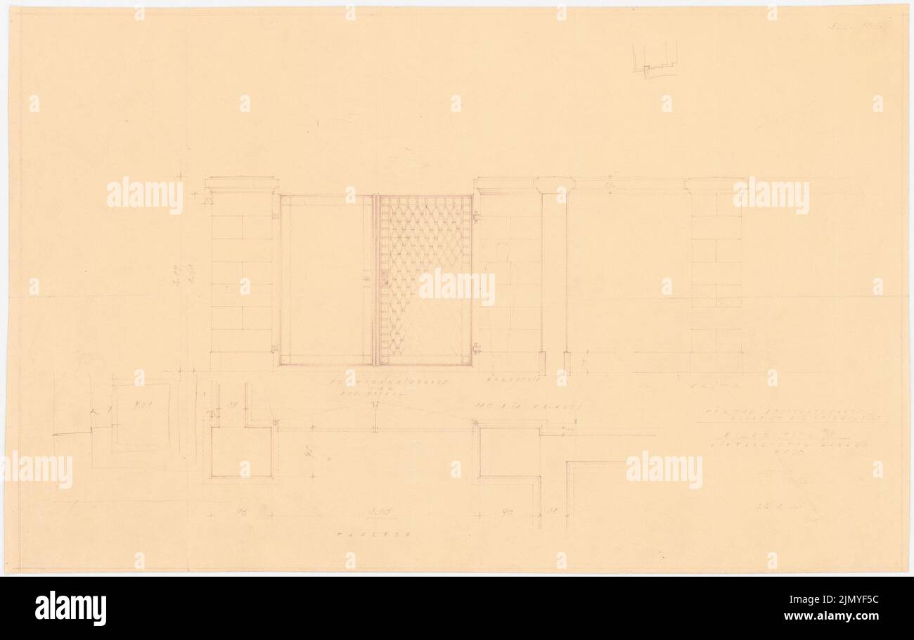 Böhmer Franz (1907-1943), appartamento ufficiale del ministro degli Esteri del Reich Joachim von Ribbentrop a Berlino-Mitte (22 gennaio 1941): Adjutantenhaus: Ingresso 1:20. Rottura leggera sulla carta, 42,6 x 67,5 cm (inclusi i bordi di scansione) Foto Stock