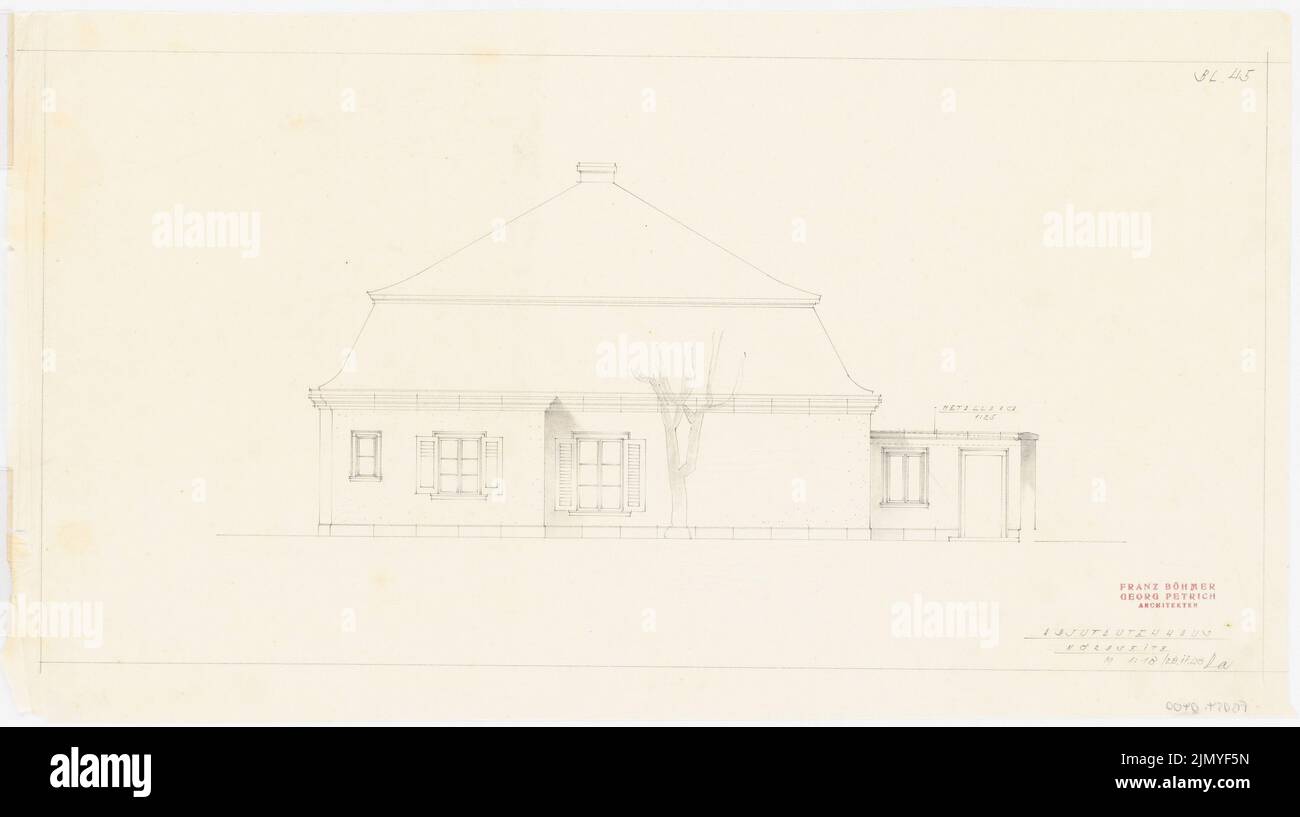 Böhmer Franz (1907-1943), appartamento ufficiale del ministro degli Esteri del Reich Joachim von Ribbentrop a Berlino-Mitte (28 novembre 1940): Adjutantenhaus: Vista a nord 1:10. Matita su trasparente, 38,1 x 68,2 cm (inclusi i bordi di scansione) Foto Stock