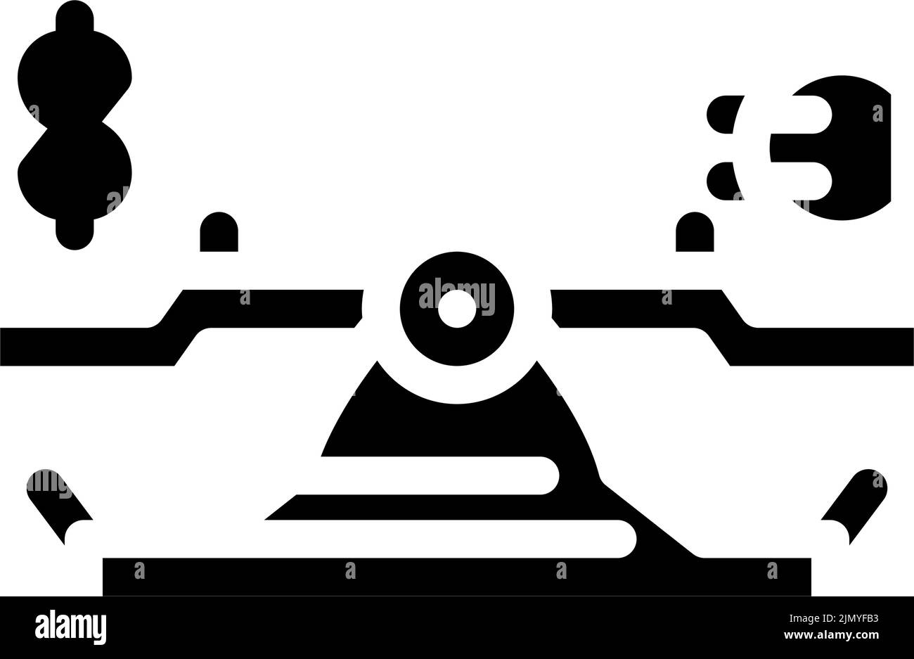 illustrazione del vettore con icona glifo di protezione dei soldi Illustrazione Vettoriale