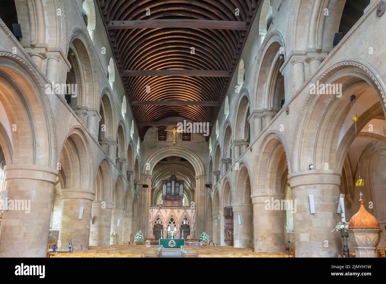 Inghilterra, Nottinghamshire, Southwell, interni di Minster Foto Stock