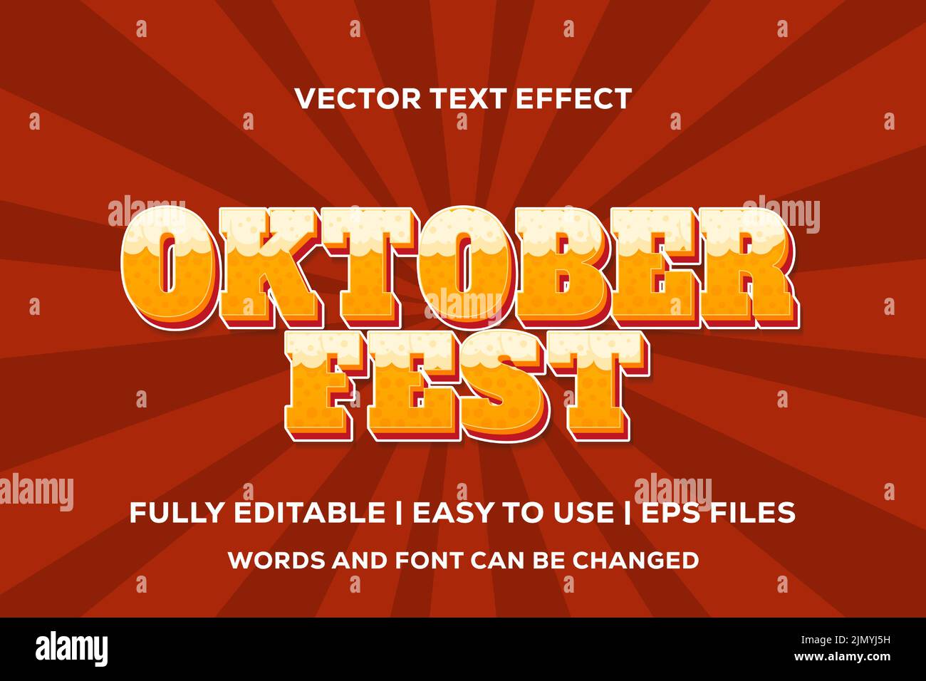 Effetto testo vettoriale Oktoberfest completamente modificabile Illustrazione Vettoriale