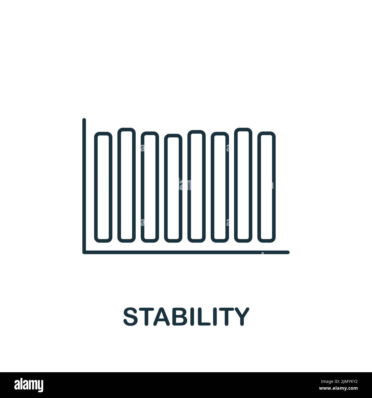 Icona stabilità. Icona semplice monocromatica per modelli, web design e infografiche Illustrazione Vettoriale