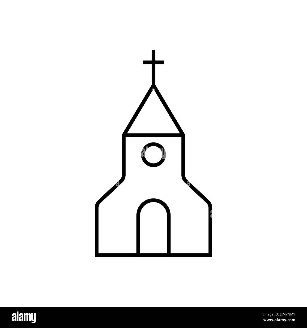 Stile della linea icona della chiesa cristiana Illustrazione Vettoriale