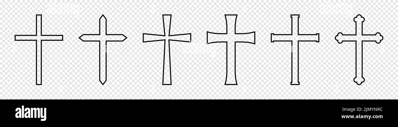 Icona a croce cristiana disegno semplice Illustrazione Vettoriale