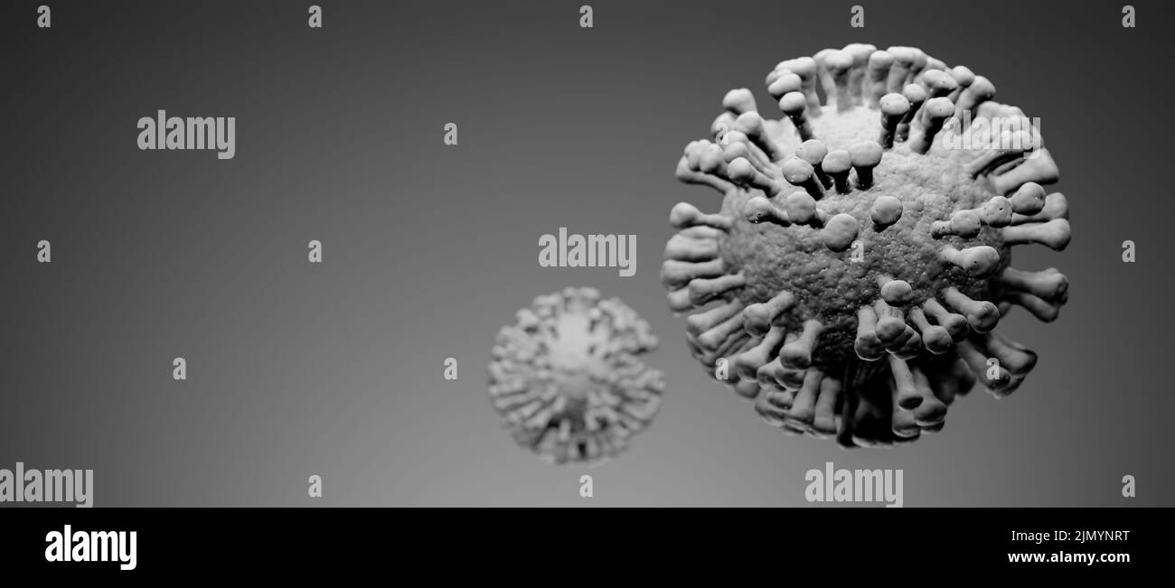 Illustrazione delle cellule del virus Foto Stock