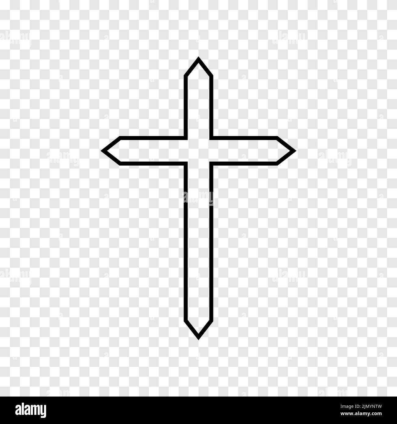 Icona a croce cristiana disegno semplice Illustrazione Vettoriale