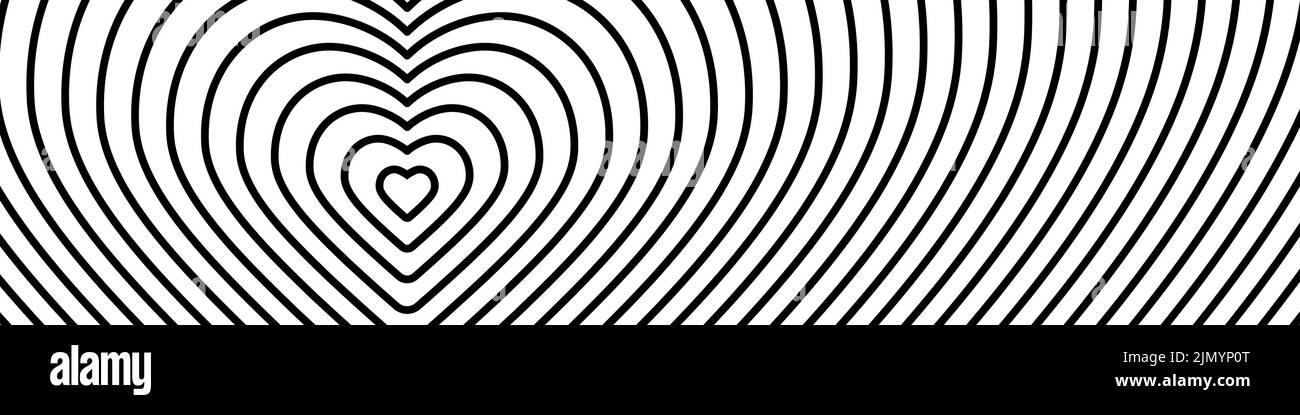 Cuore amore linea sfondo op arte Illustrazione Vettoriale
