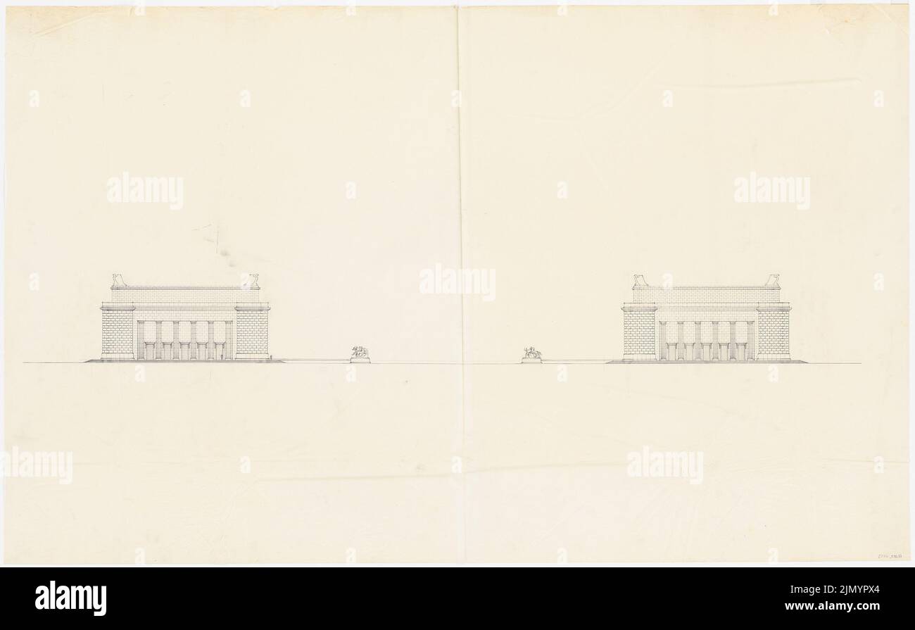 Böhmer & Petrich, stadio, Poznan: Ingresso vista edifici. Matita su trasparente, 91,1 x 147,1 cm (compreso il bordo di scansione). Foto Stock