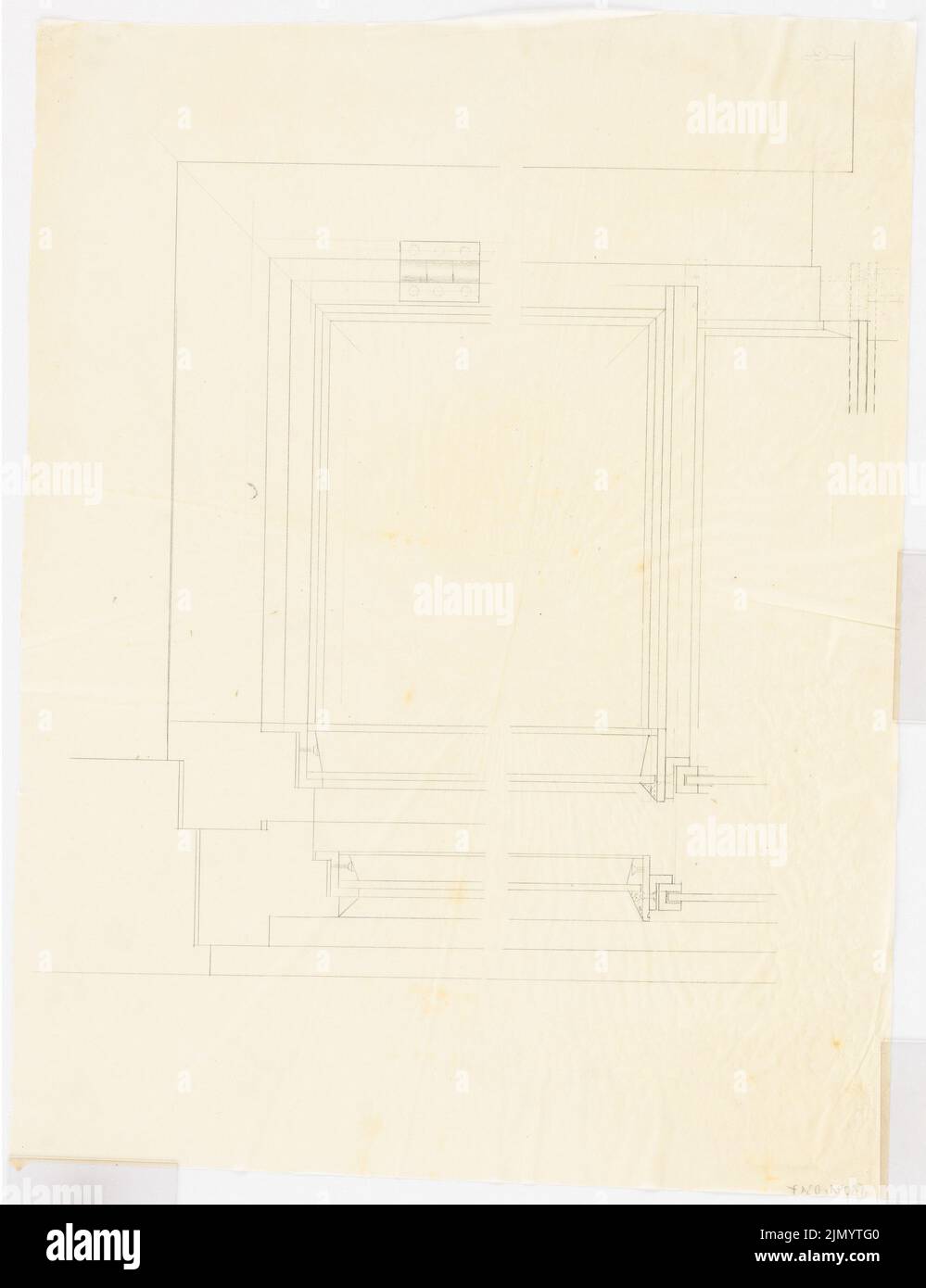 Böhmer Franz (1907-1943), Reich Ministry of Food and Agriculture di Berlino-Mitte (1938-1938): Dettaglio. Matita su trasparente, 61,5 x 47,3 cm (inclusi i bordi di scansione) Foto Stock