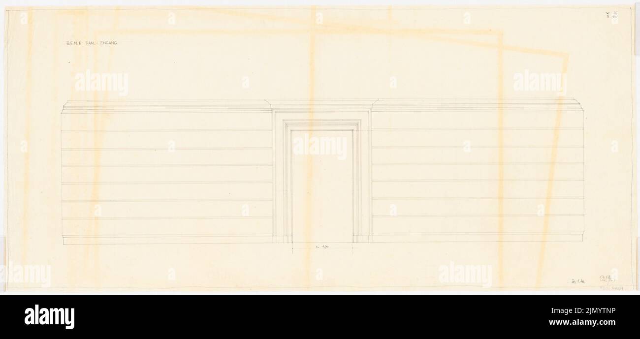 Böhmer Franz (1907-1943), Reich Ministry of Food and Agriculture di Berlino-Mitte (30 gennaio 1940): Ingresso Saal: Vista. Matita su trasparente, 46,5 x 100,8 cm (inclusi i bordi di scansione) Foto Stock