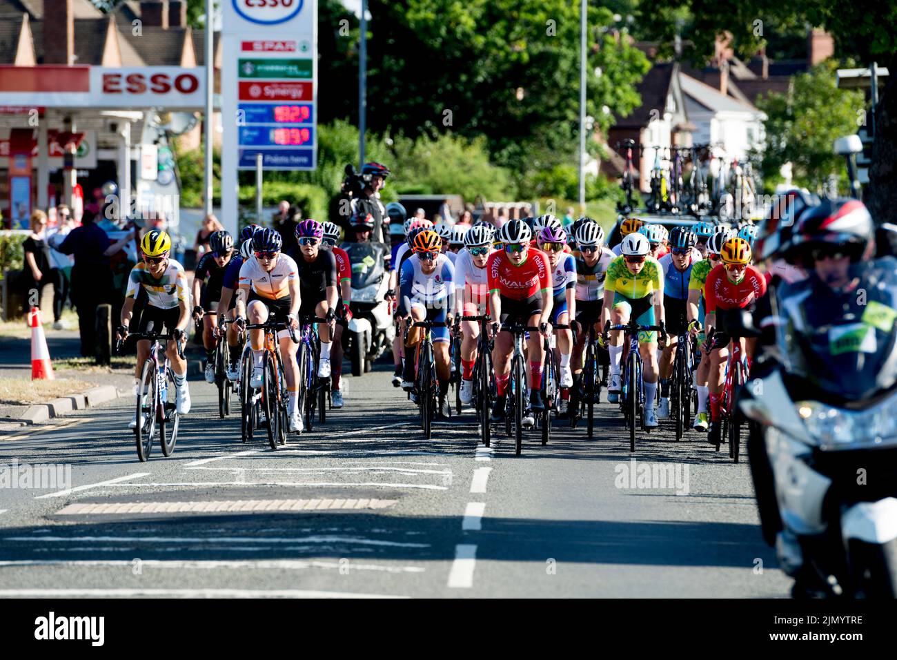 La gara ciclistica femminile del Commonwealth Games del 2022, Warwick, Regno Unito Foto Stock