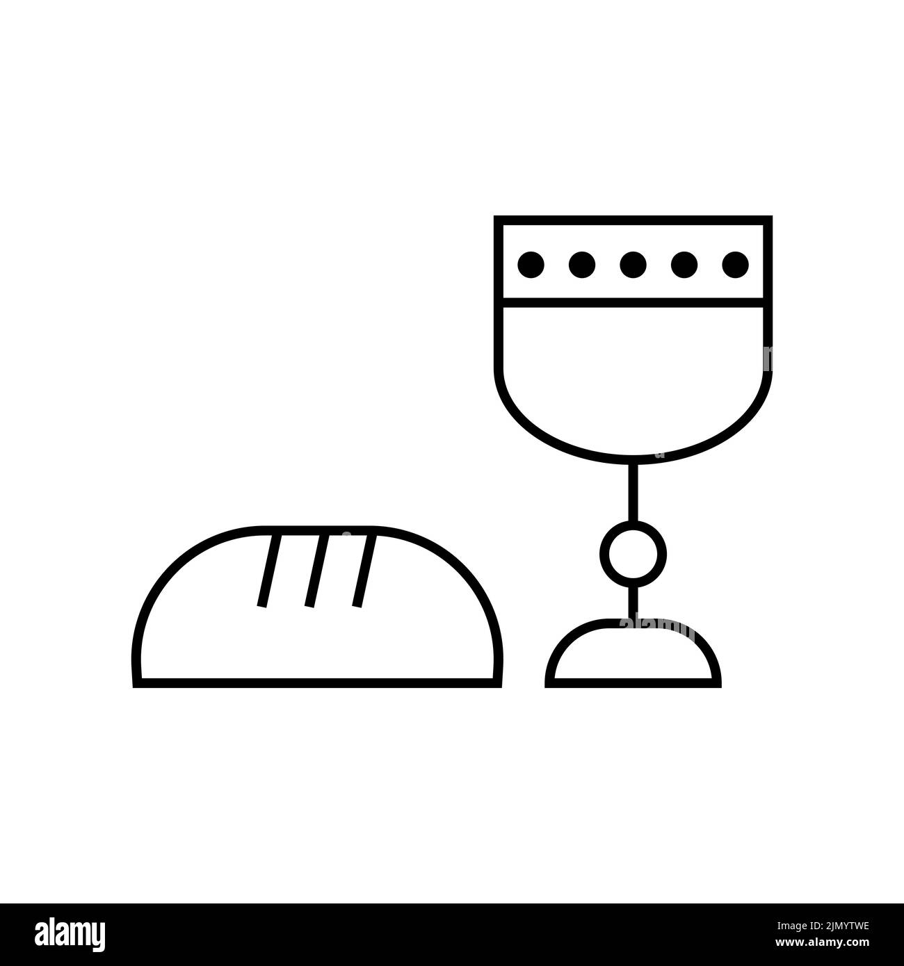 Coppa cristiana icona e pane Illustrazione Vettoriale