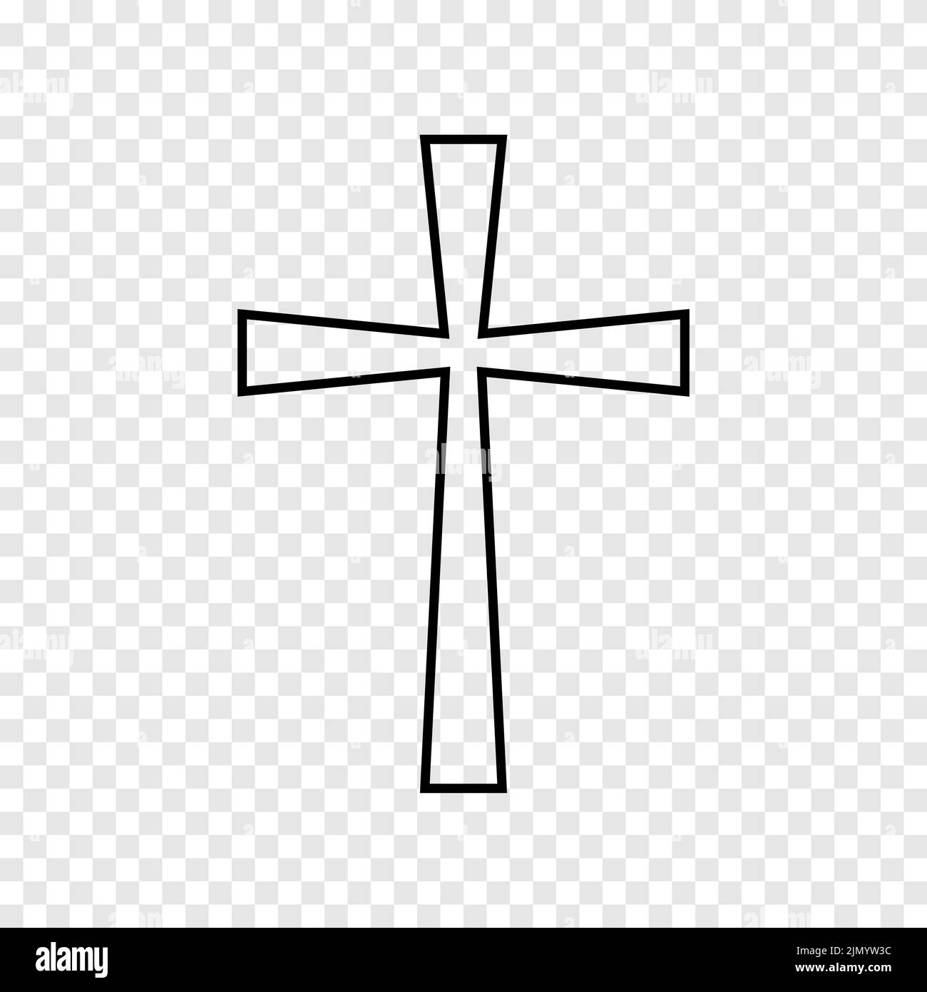 Icona a croce cristiana disegno semplice Illustrazione Vettoriale