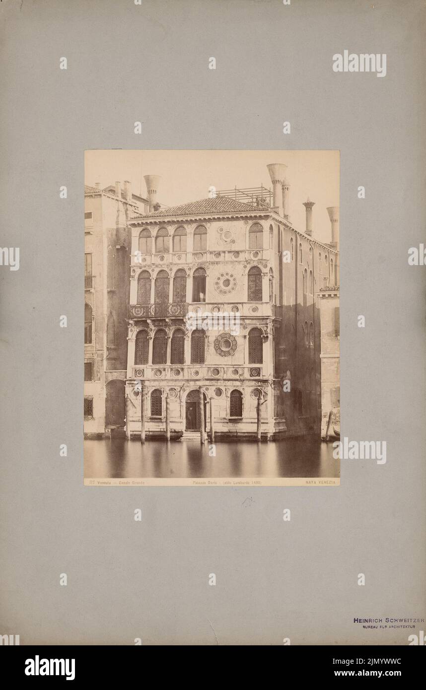 Lombardo Pietro (1435-1515), Palazzo Dario (Ca´ Dario), Venezia (senza DAT.): Vista della facciata (stile Lombardo intorno al 1480) dal Canal Grande. Foto, 48,1 x 31,7 cm (inclusi i bordi di scansione) Foto Stock