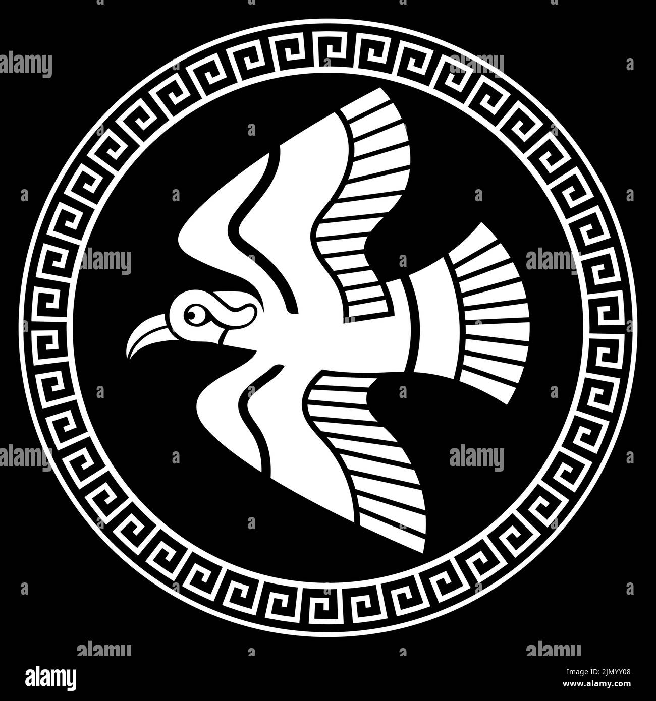 Grecia antica design. Illustrazione in volata in stile retrò vintage Illustrazione Vettoriale