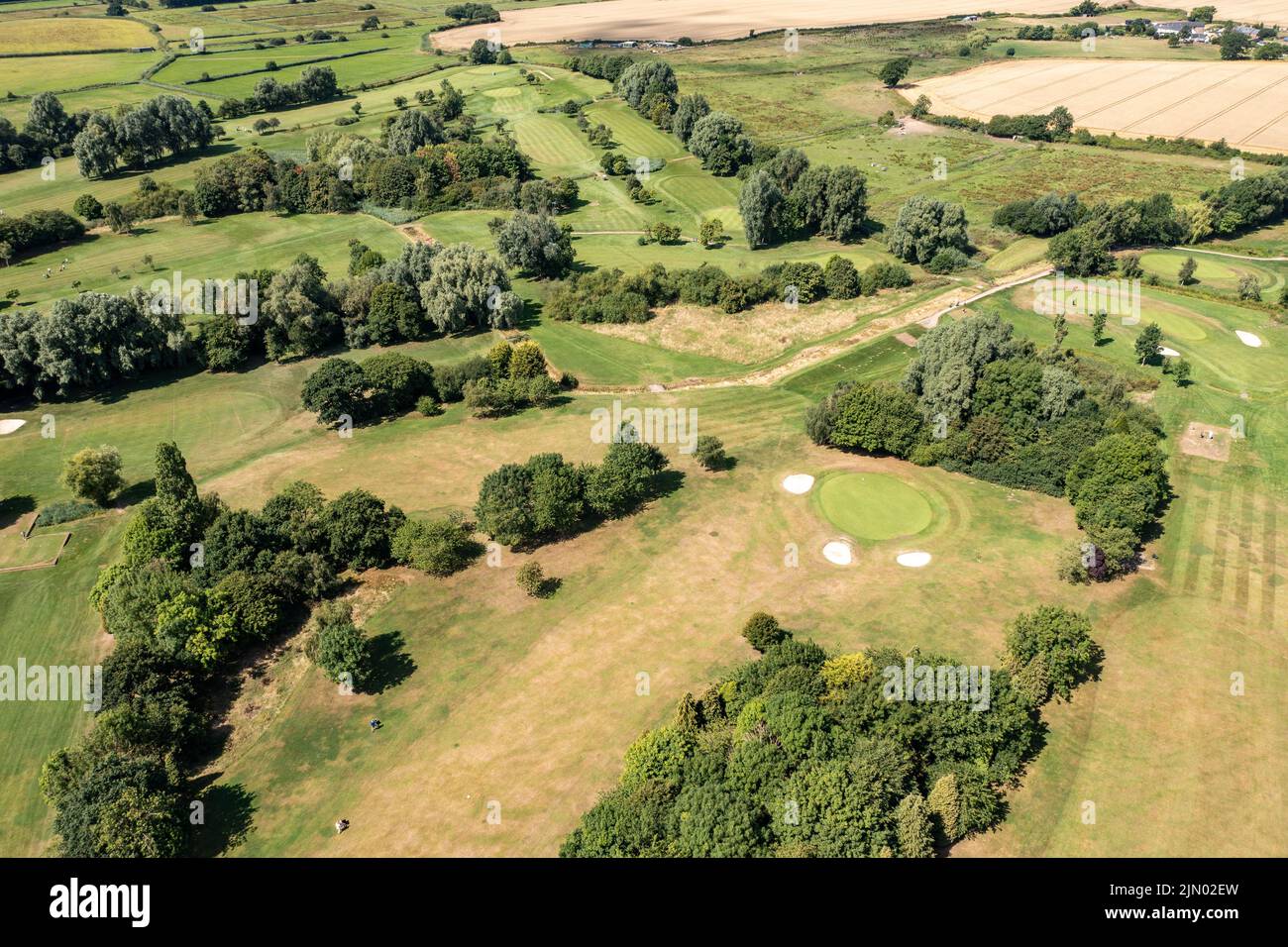 Vista aerea di un campo da golf a Cardiff, Galles del Sud Foto Stock